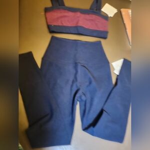 Beyond Yoga Navy and Burgundy Set